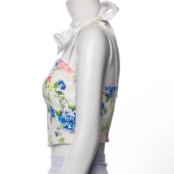 ALICE + OLIVIAFloral Print Square Neckline Crop Top Size Medium NWT - Picture 8 of 11
